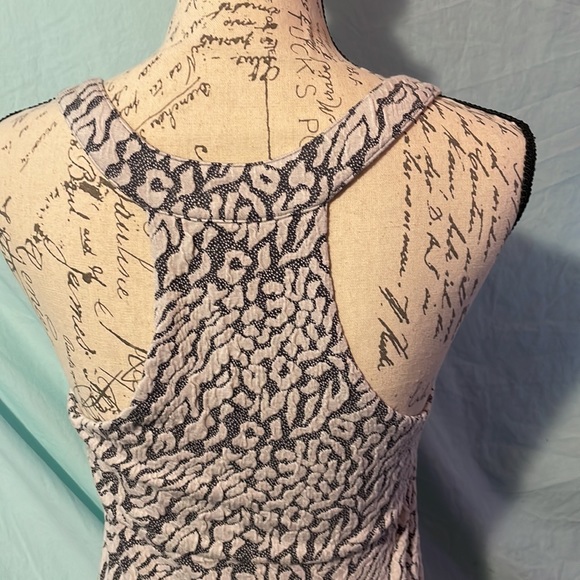 FREE PEOPLE Halter stretch dress in grey leopard print Sz SMALL - Picture 3 of 7